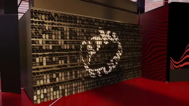 O espaço Coke Studio: Painel de plaquinhas giratórias que formam o logo