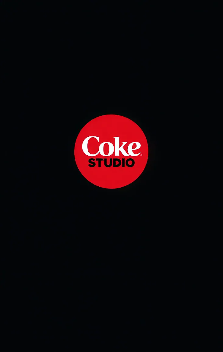 Cabine espelhada: fundo com o logo Coke Studio