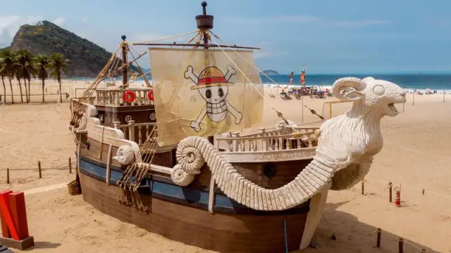 A réplica na areia de Copacabana. Foto de divulgação, Netflix