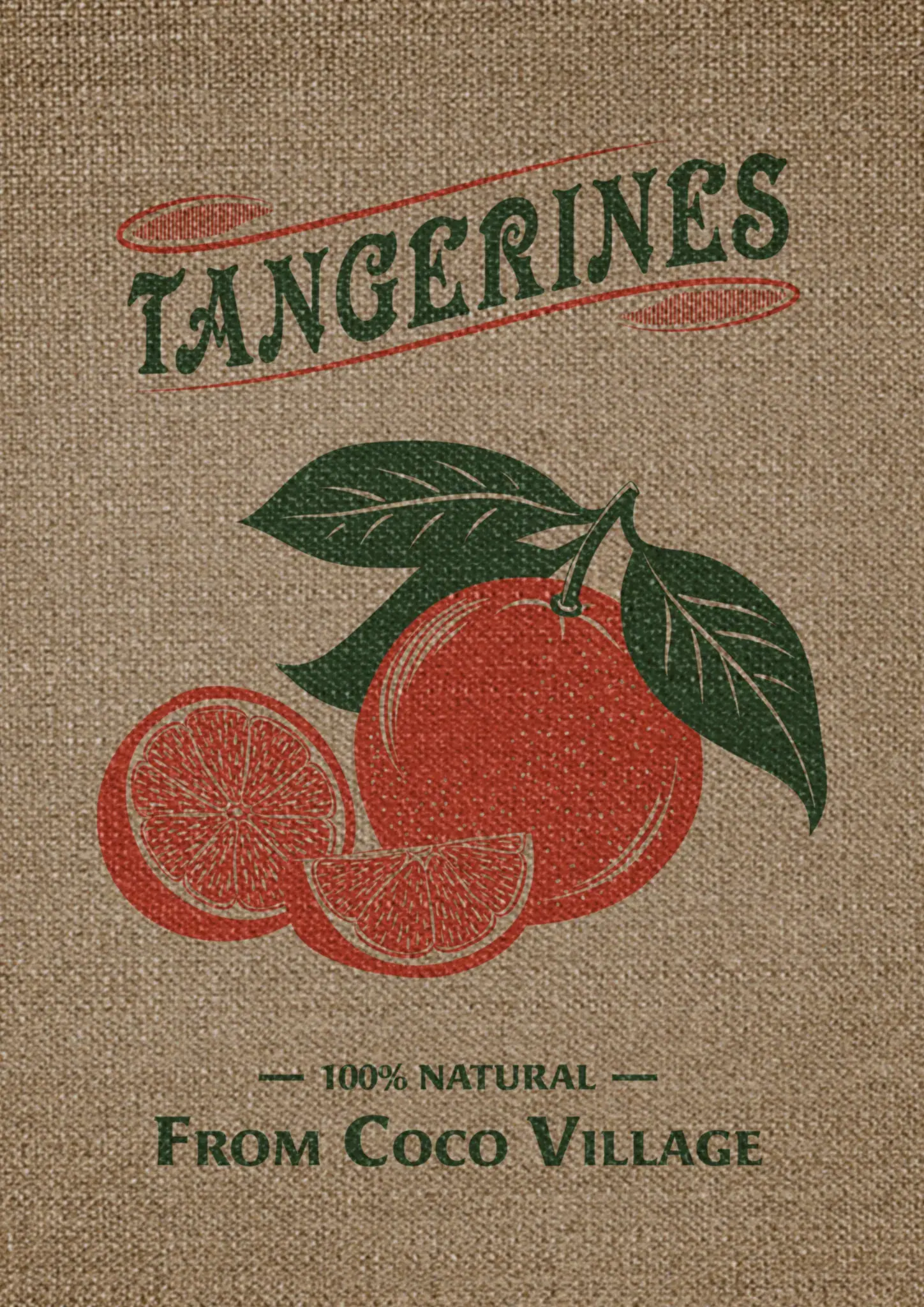 Placa das tangerinas de Coco Village