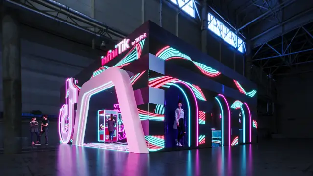 Os túneis vaporwave e a fachada iluminada