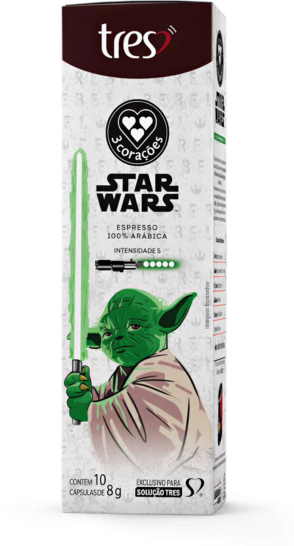 Caixa do Espresso Light Side, com o Mestre Yoda